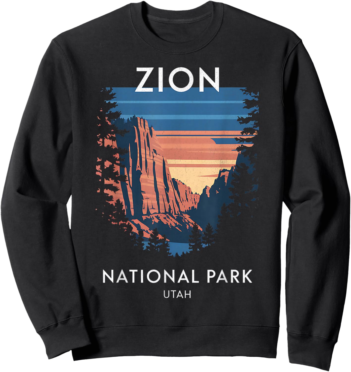 Zion National Park Scenic Utah Adventure Sweatshirt - Sweatshirt | Black