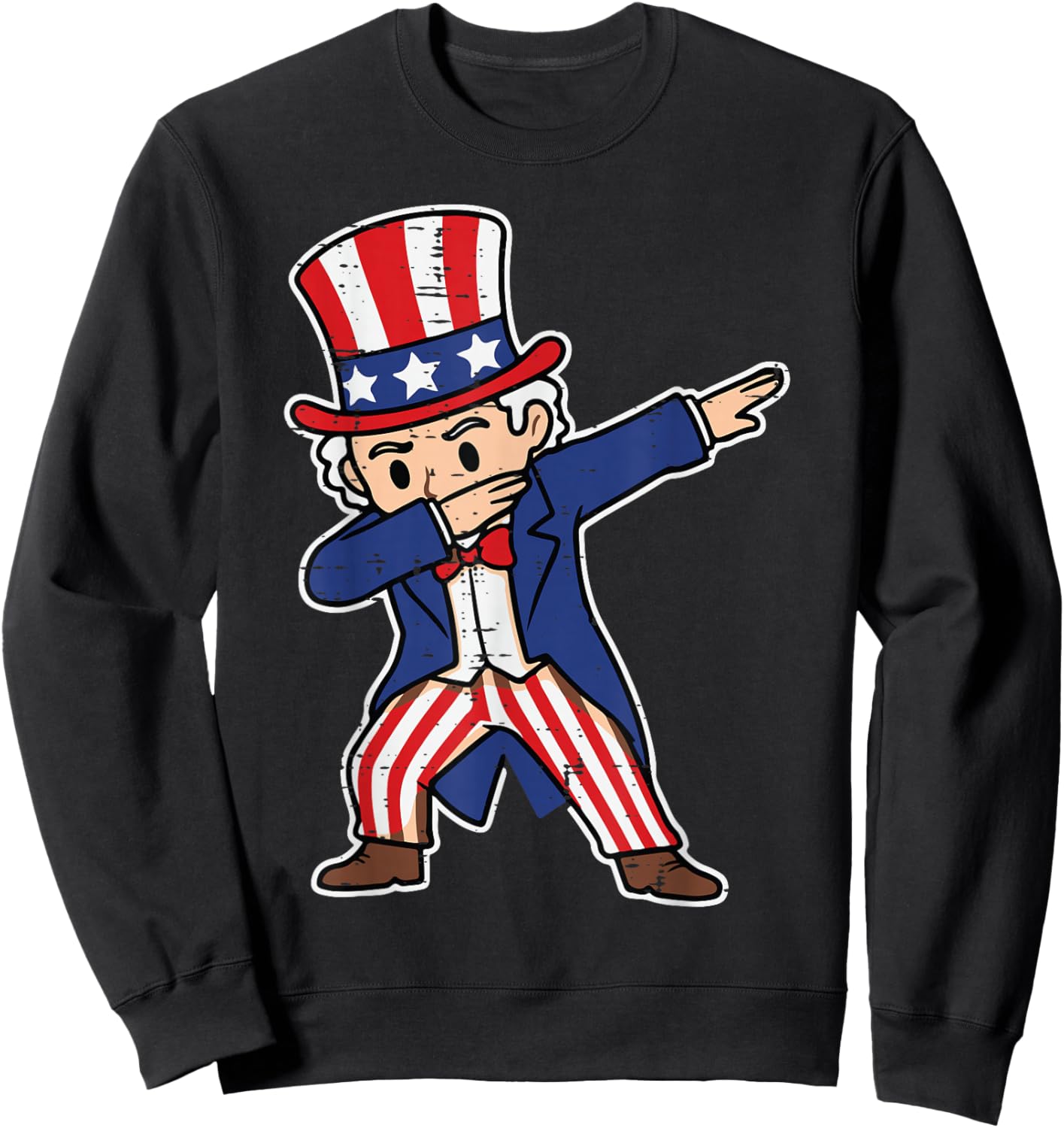 4th Of July Uncle Sam Dab Funny Dance Boys Kids Toddler Men Sweatshirt - Sweatshirt | Black