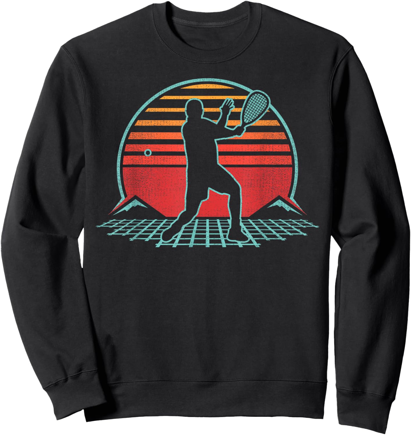 Racquetball Retro Vintage 80s Style Player Gift Sweatshirt - Sweatshirt | Black