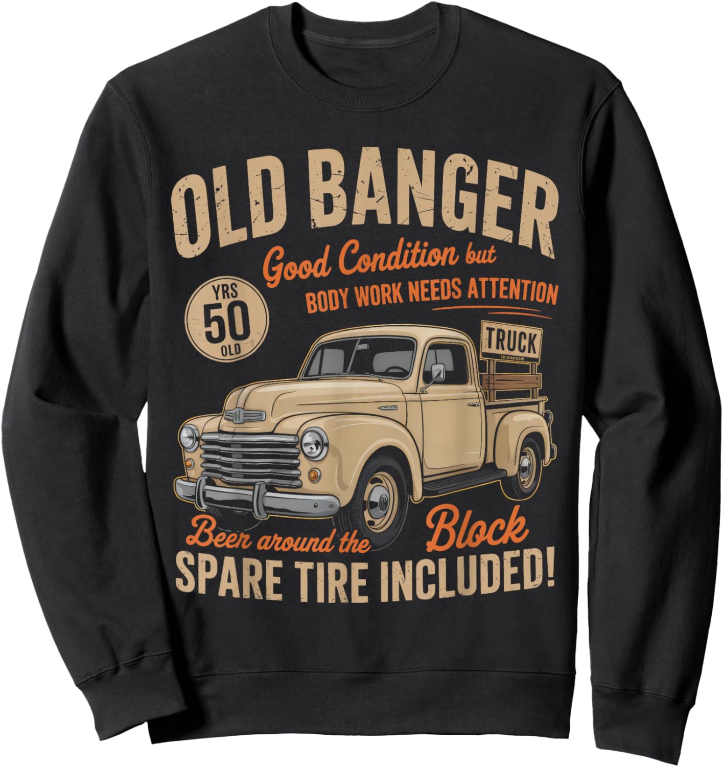 Vintage 50th Birthday Vintage Old Banger 50 Years Old Men Sweatshirt - Sweatshirt | Black