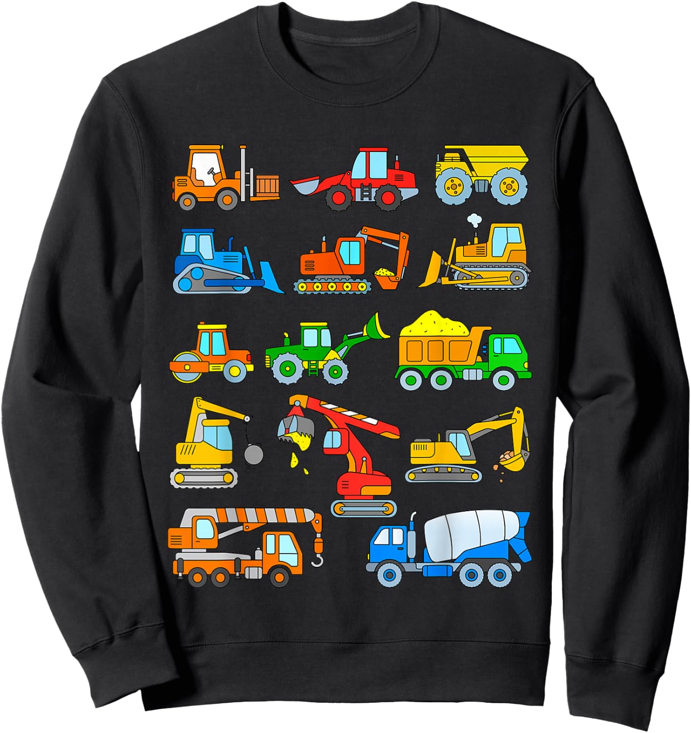 Construction Excavator for Boys Girls Men and Women Sweatshirt - Sweatshirt | Black
