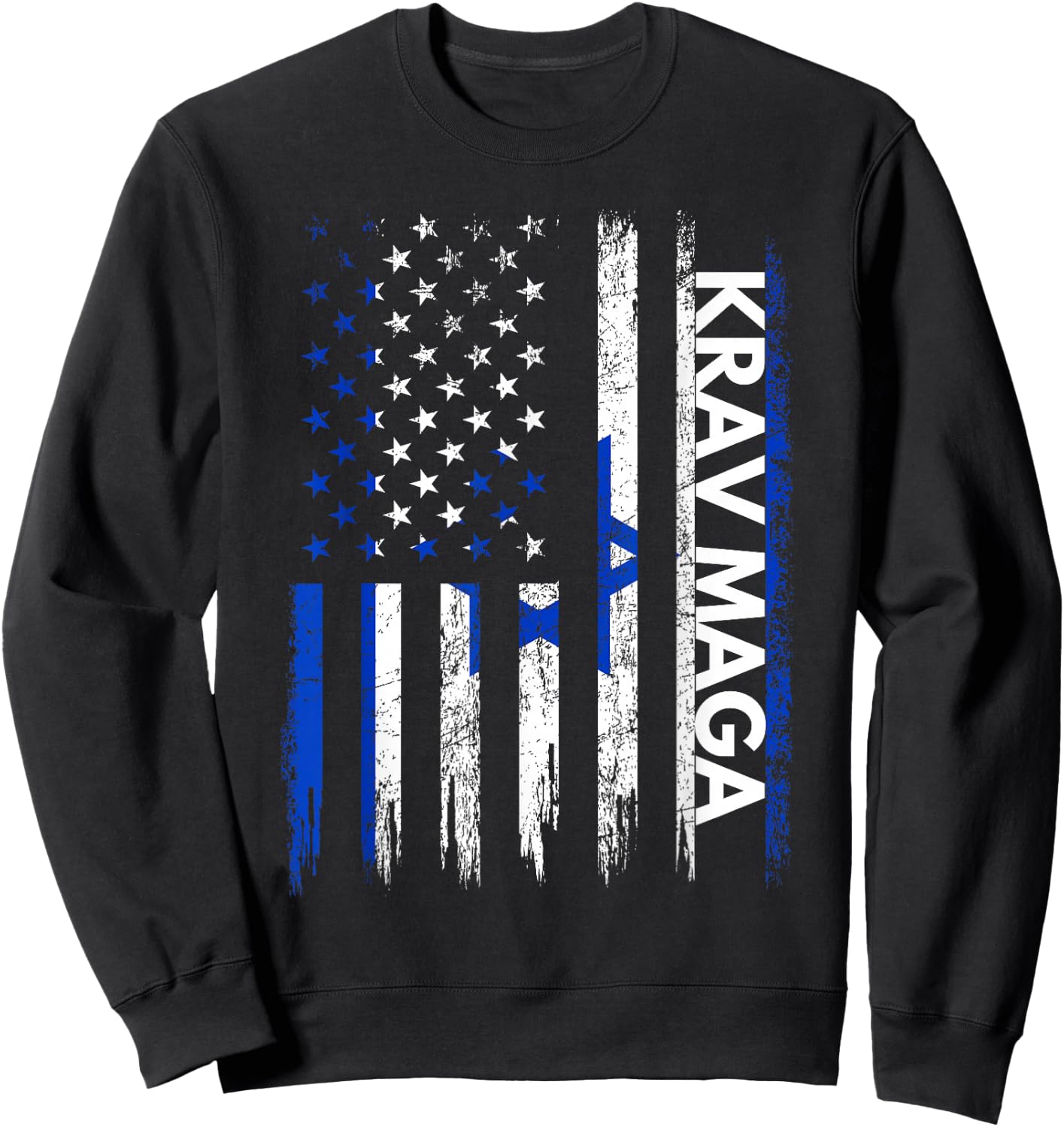 Krav MAGA Shirt Martial Arts Gifts Training Israeli Flag Sweatshirt - Sweatshirt | Black