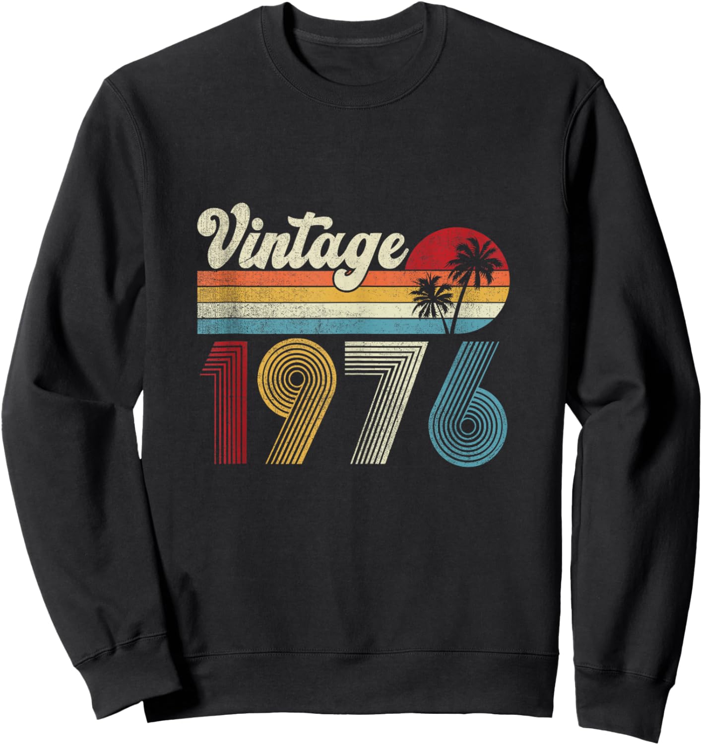 Vintage Born in 1976 Retro 50th Birthday Gifts 50 Years Old Sweatshirt - Sweatshirt | Black