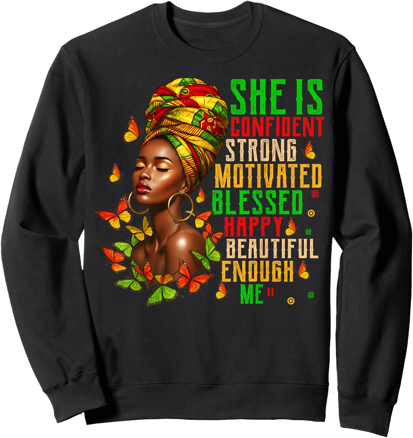 She Is Strong Educated Blessed Black History Women Girls Sweatshirt - Sweatshirt | Black