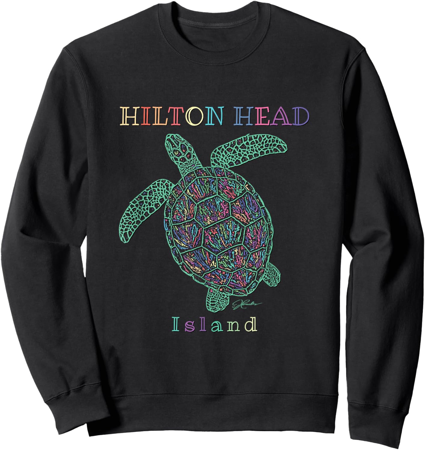 JCombs: Hilton Head Island, SC, Sea Turtle Sweatshirt - Sweatshirt | Black