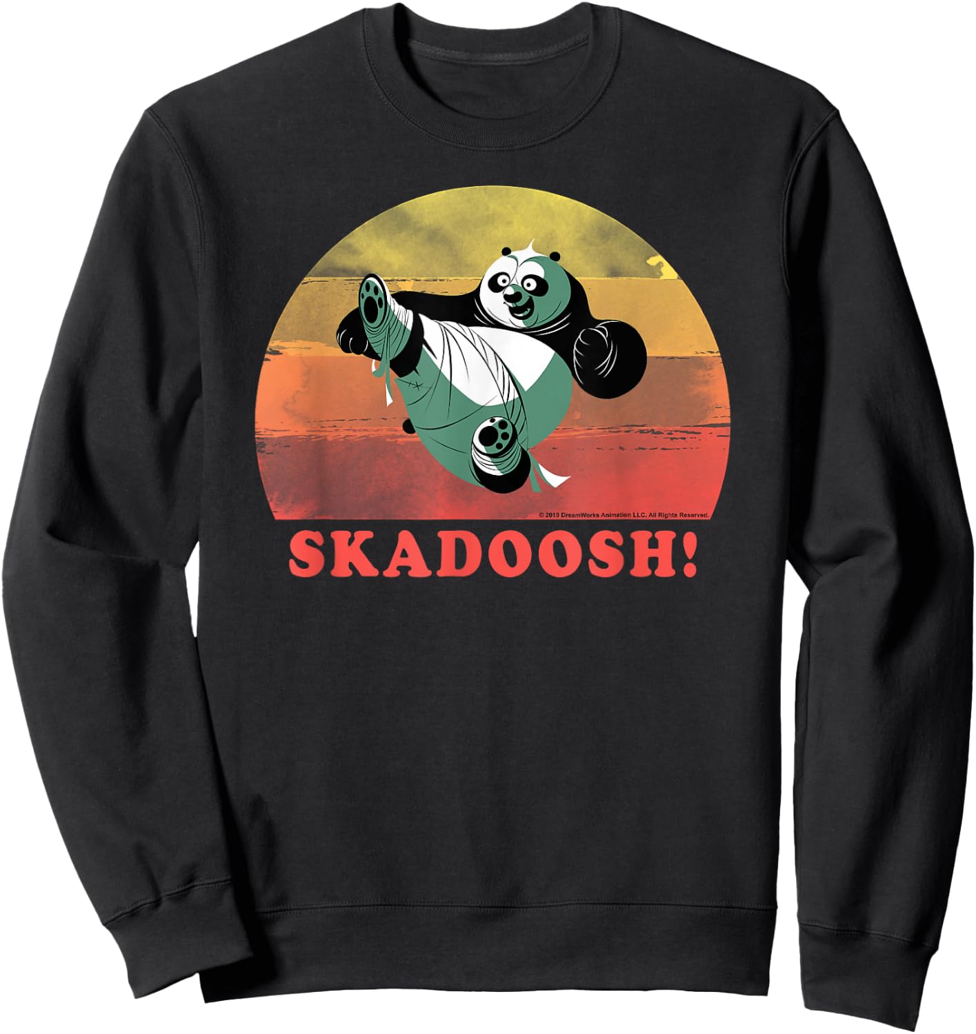 Kung Fu Panda Skadoosh! Retro Circle Portrait Sweatshirt - Sweatshirt | Black