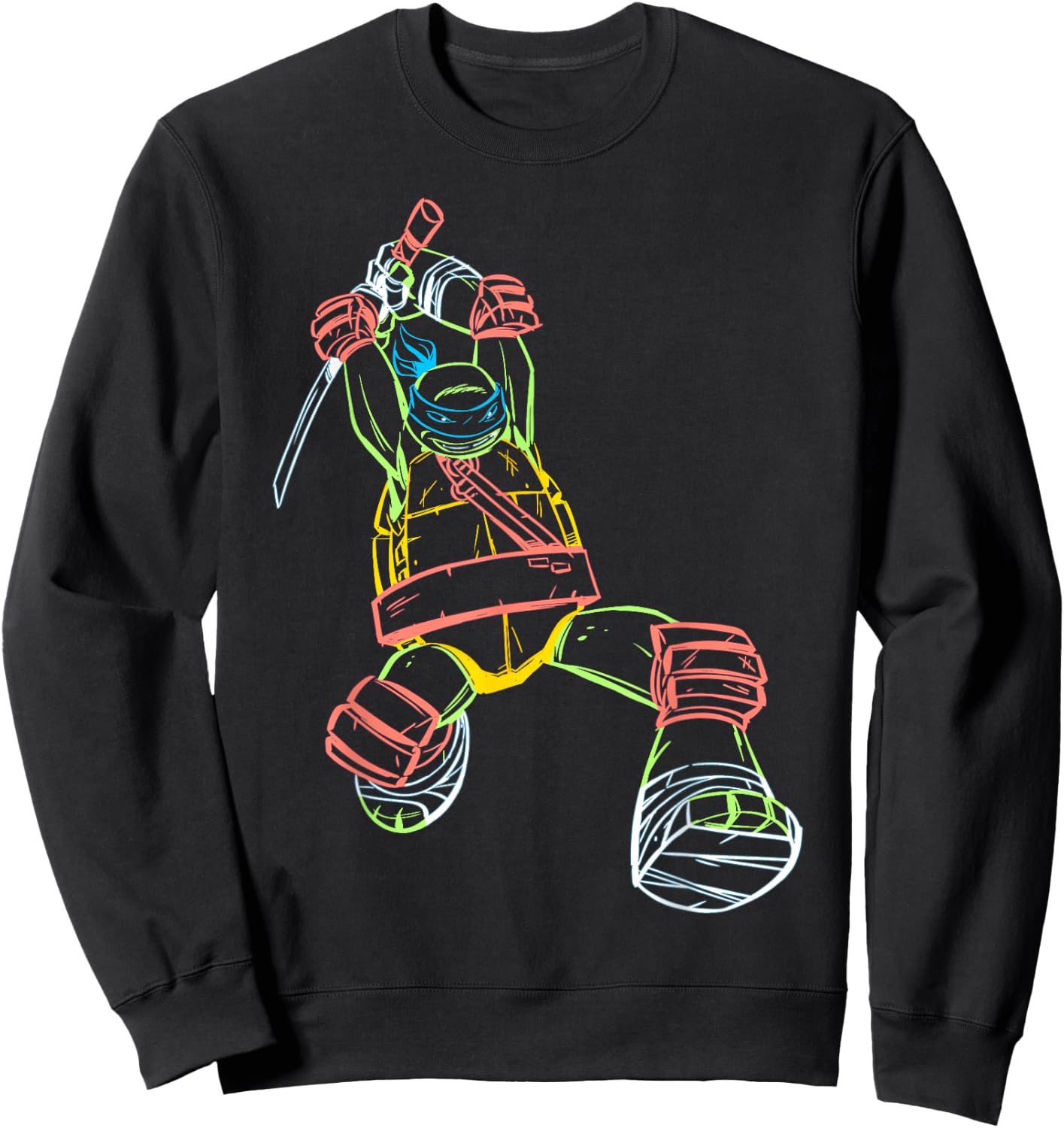 Teenage Mutant Ninja Turtles Outlined Leonardo Sweatshirt - Sweatshirt | Black