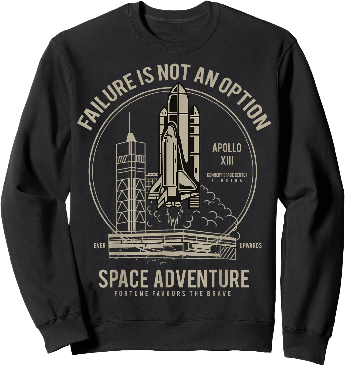 Space Shuttle Launch Galaxy Sweatshirt - Sweatshirt | Black