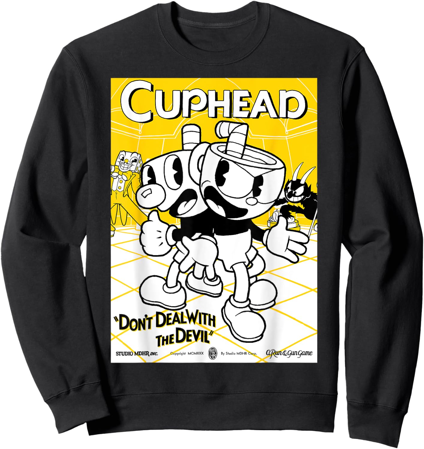 Cuphead Don't Deal With The Devil Poster Sweatshirt - Sweatshirt | Black
