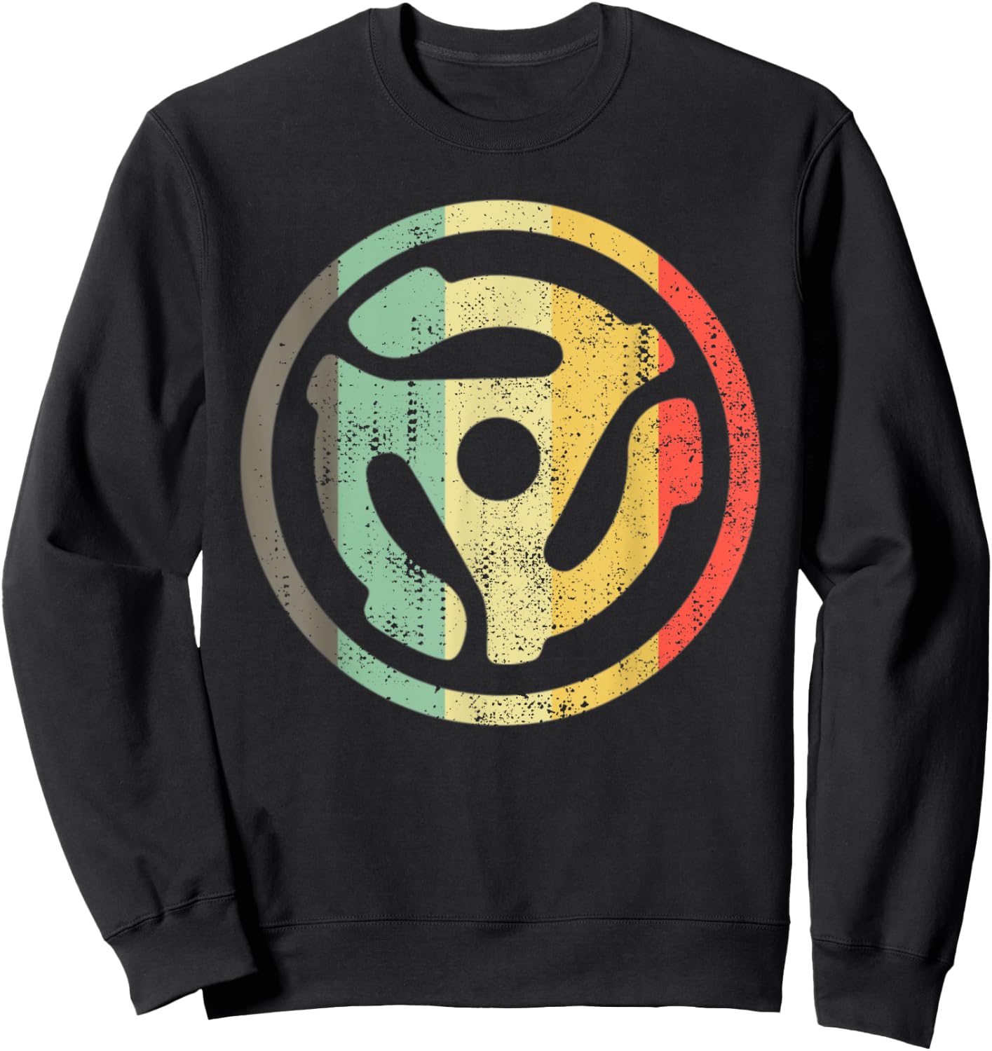 Retro Vinyl Record 45 RPM Spindle Adapter Sweatshirt - Sweatshirt | Black