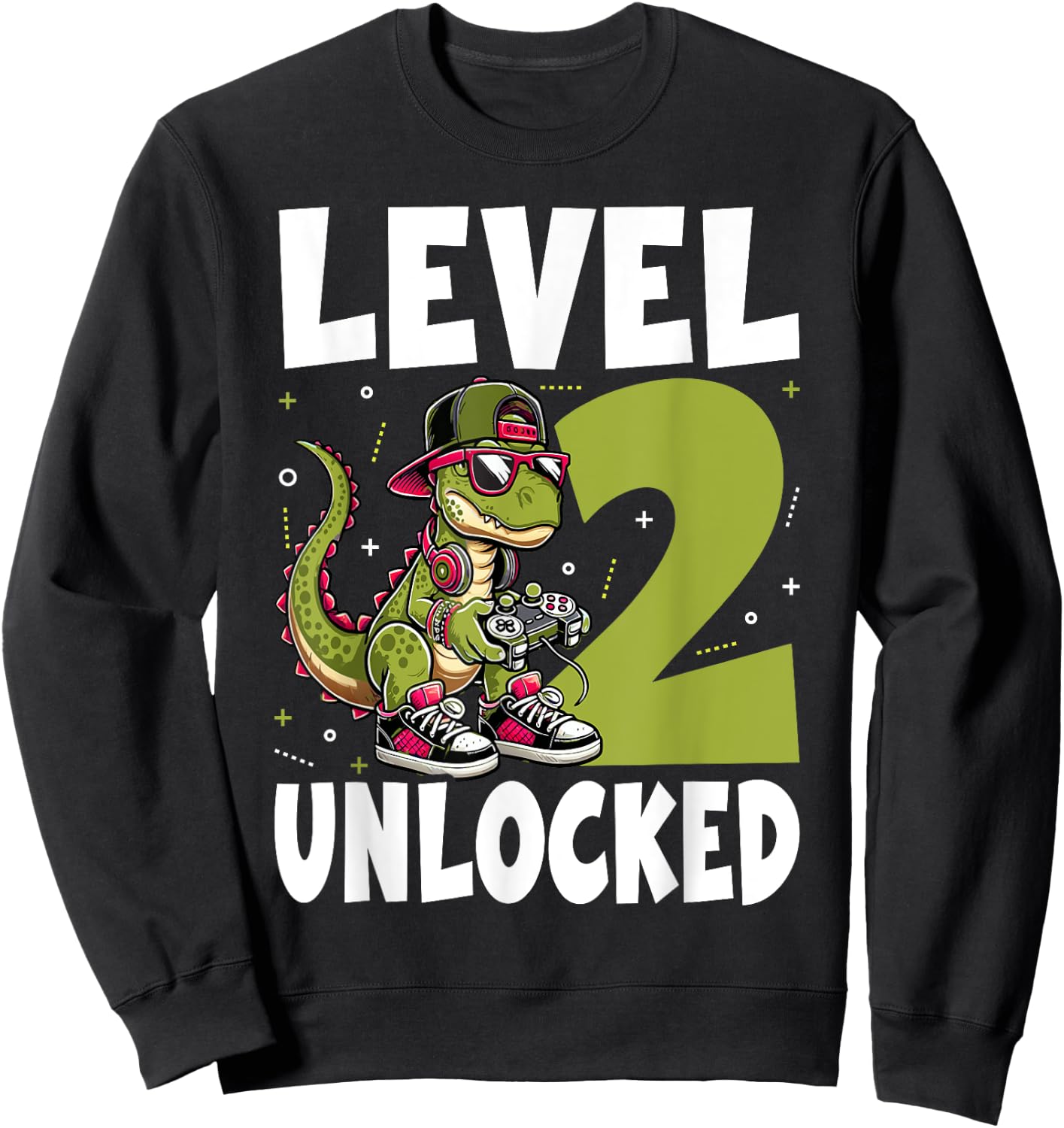 2nd Birthday Dinosaur 2 Years Old Boys Sweatshirt - Sweatshirt | Black