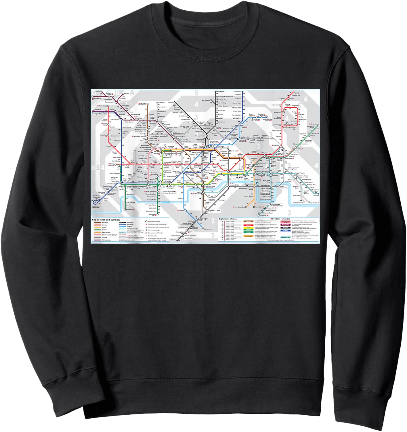 London Underground Map Sweatshirt - Sweatshirt | Black