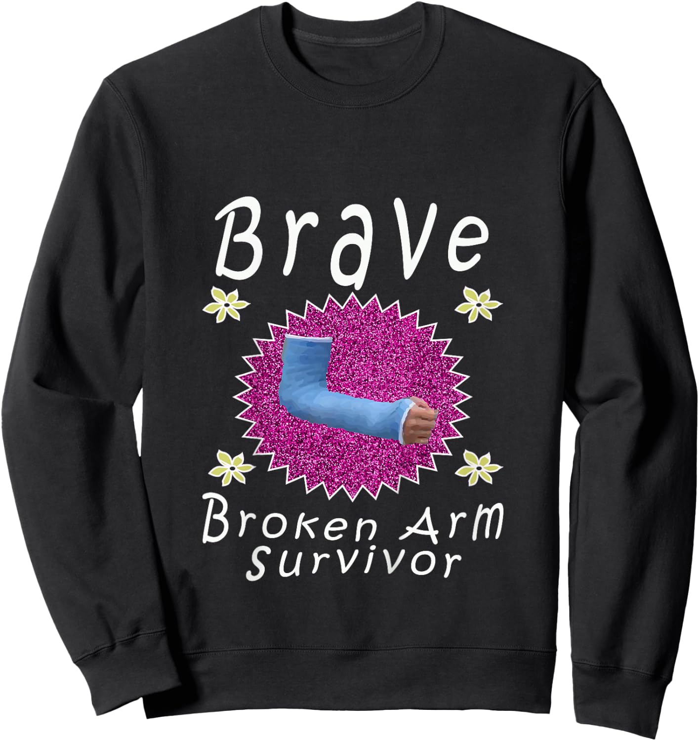 Top Best Girls Brave Broken Arm Survivor Gift Sweatshirt - Sweatshirt | Black