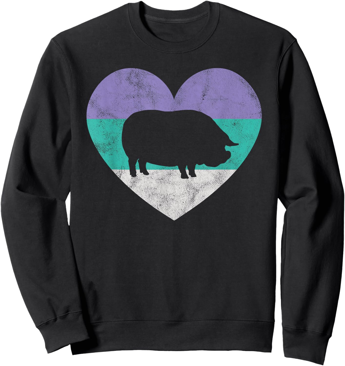 Pot Belly Pig Gift Shirt & Girls Retro Cute Sweatshirt - Sweatshirt | Black