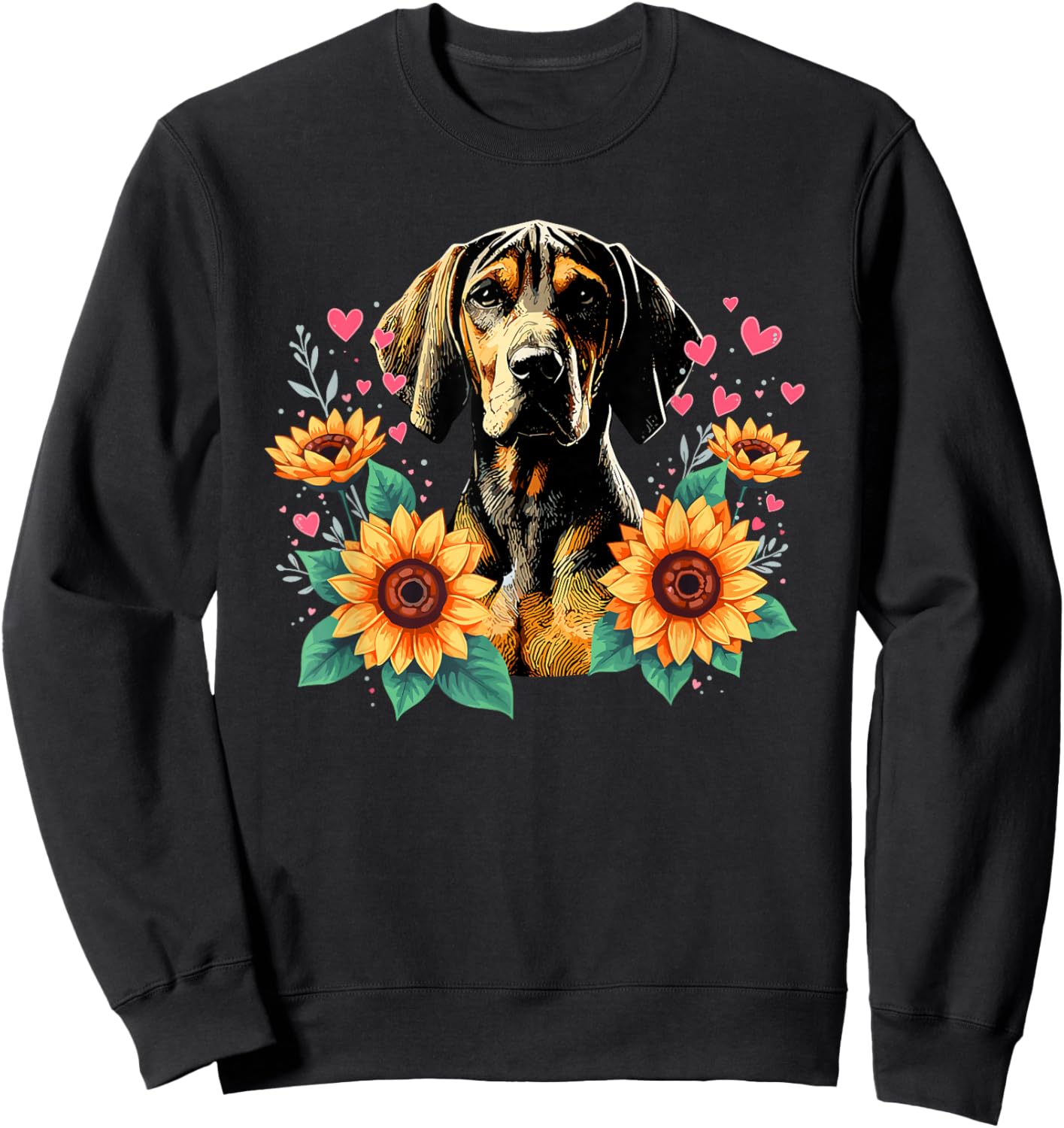 Sunflowers Plott Hound Sweatshirt - Sweatshirt | Black