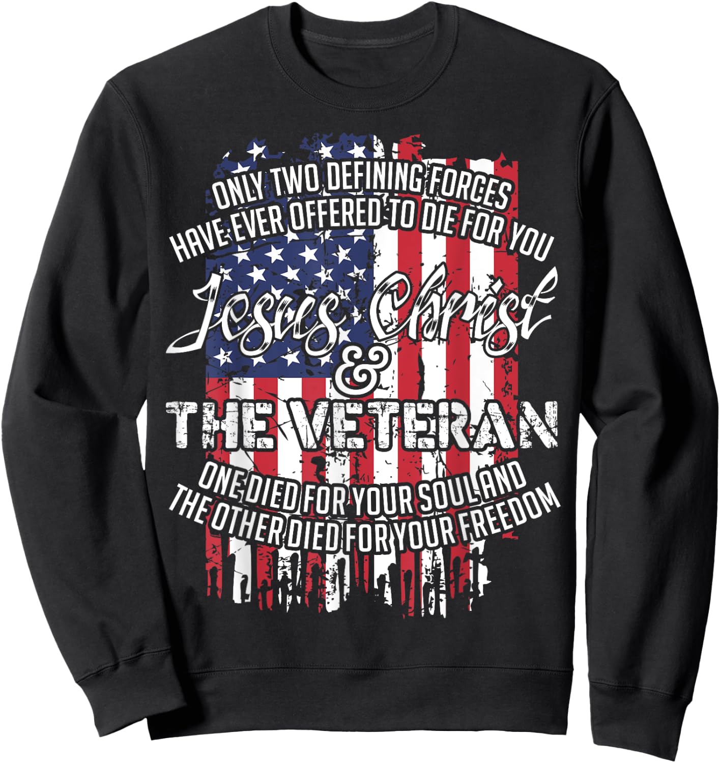 Jesus Christ And The Veteran Sweatshirt - Sweatshirt | Black