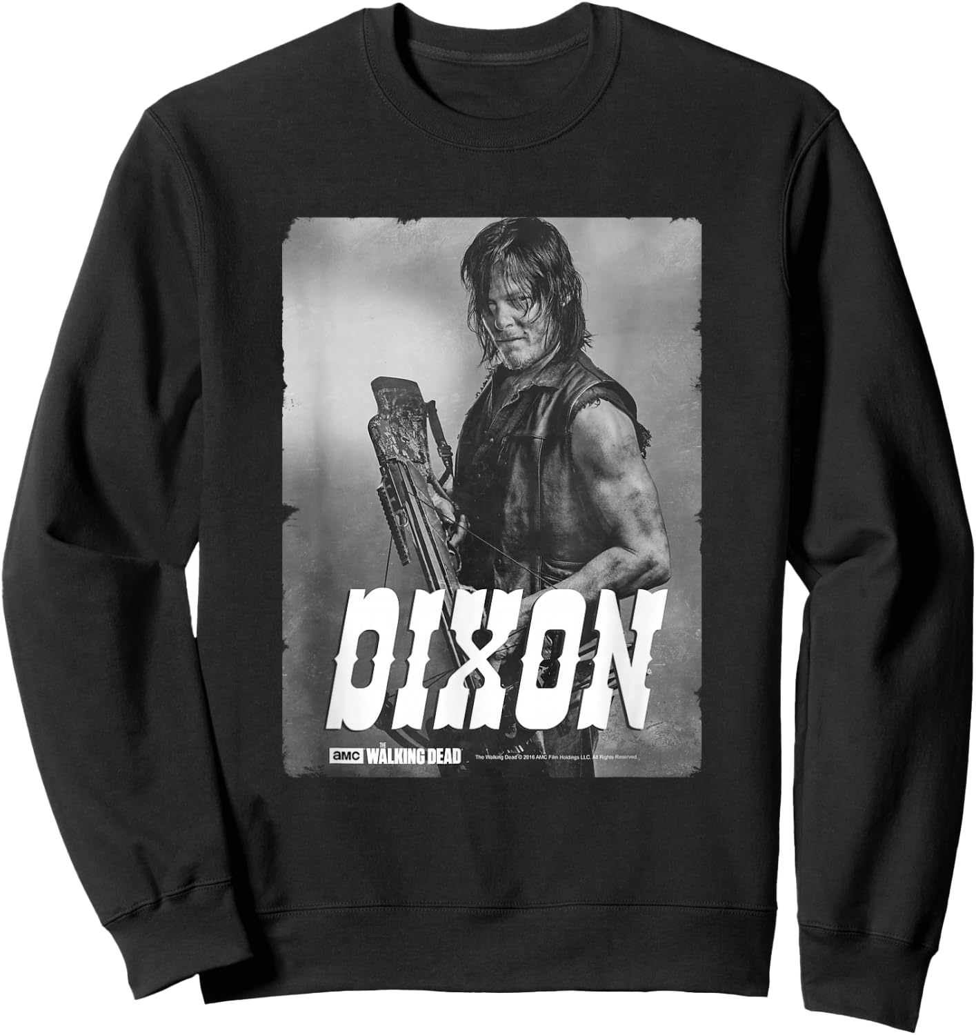 The Walking Dead Daryl Silver Portrait Sweatshirt - Sweatshirt | Black
