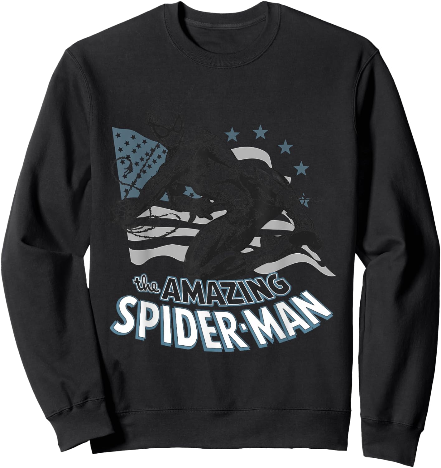 Marvel Spider-Man 4th of July The Amazing Spiderman USA Flag Sweatshirt - Sweatshirt | Black
