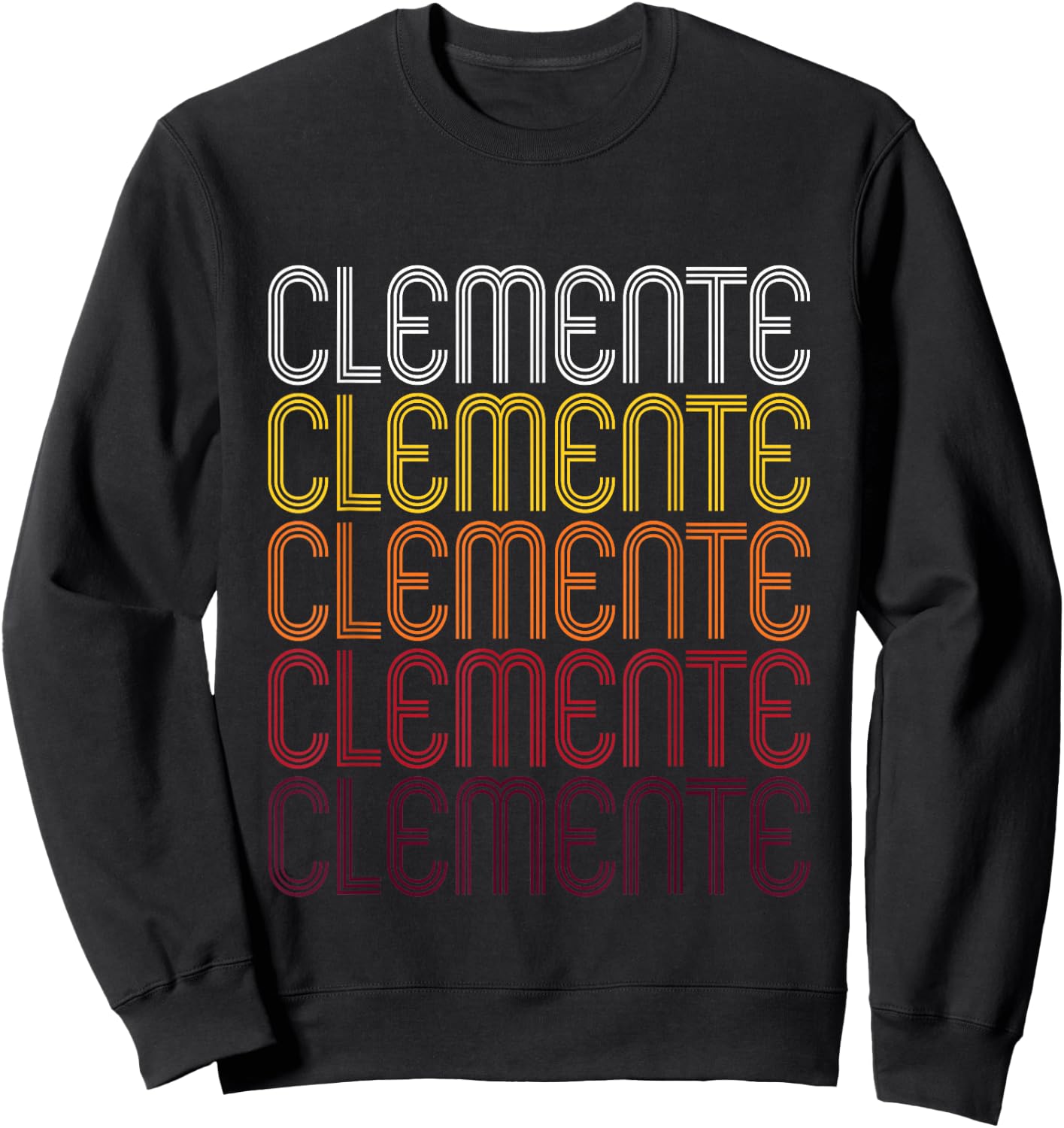 Clemente Retro Wordmark Pattern - Vintage Style Sweatshirt - Sweatshirt | Black