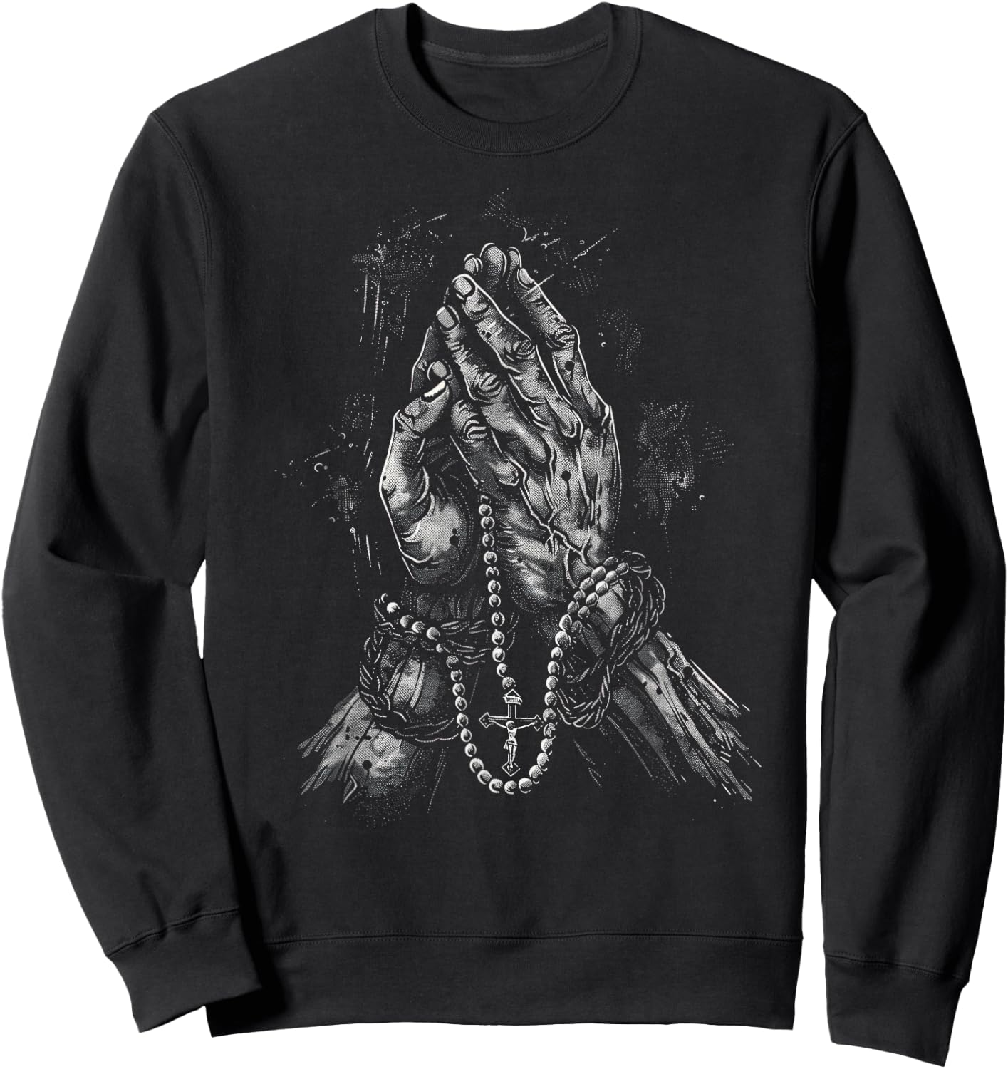 Christianity Praying Hands Rosary Praying hands Sweatshirt - Sweatshirt | Black