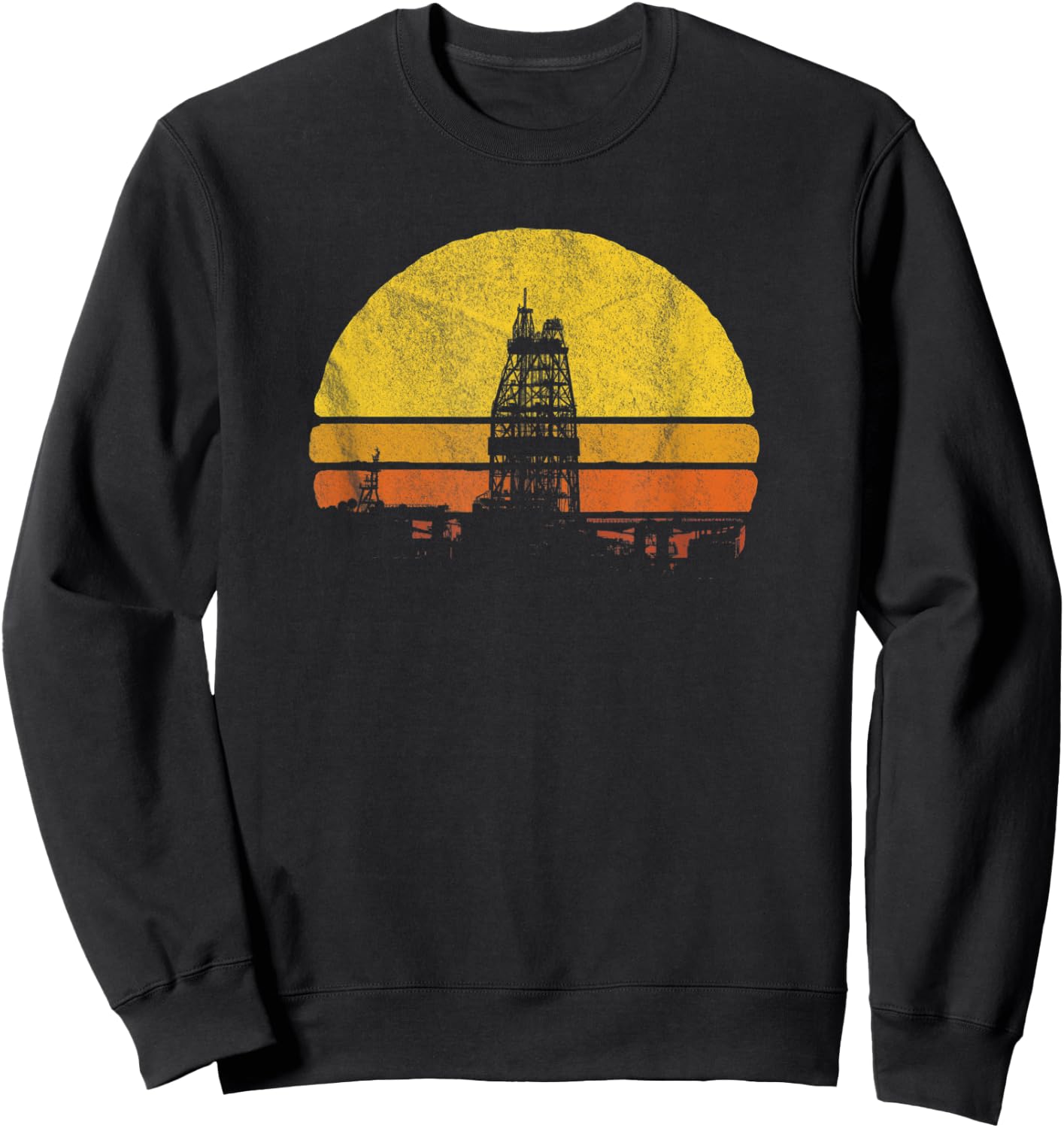 Oil Rig Worker T Shirt Oilfield Man Workers Gift American Sweatshirt - Sweatshirt | Black