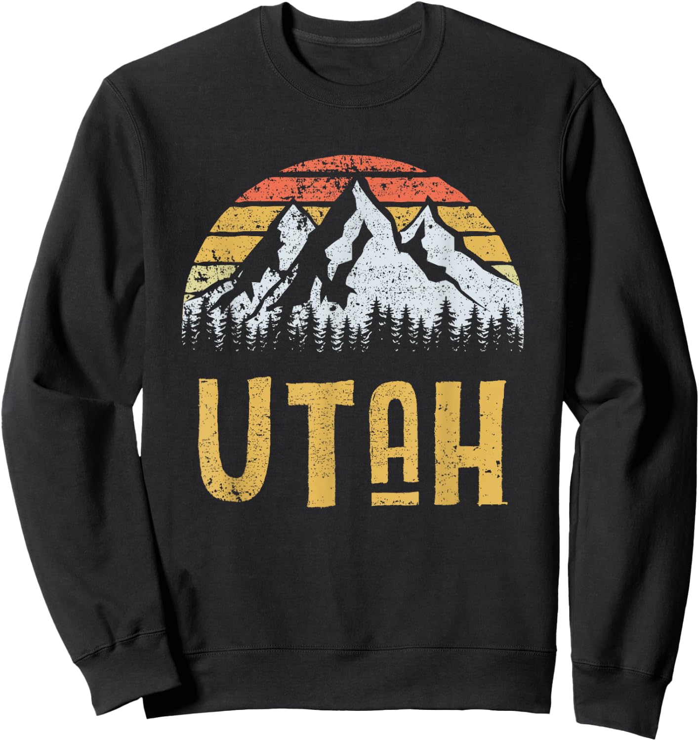 Vintage Retro UT Utah U.S. Mountain State Sweatshirt - Sweatshirt | Black