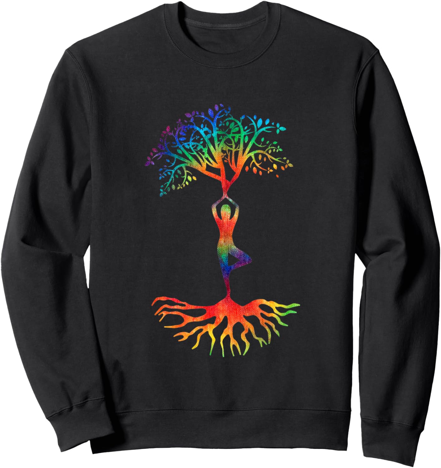 Tie Dye Gaia Mother Earth Tie Dyed Connection Unity T Shirt Sweatshirt - Sweatshirt | Black