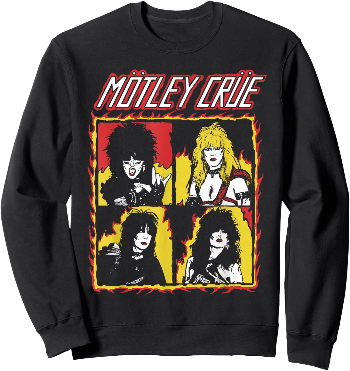 Mötley Crüe Shout At The Devil (Flames) Sweatshirt - Sweatshirt | Black