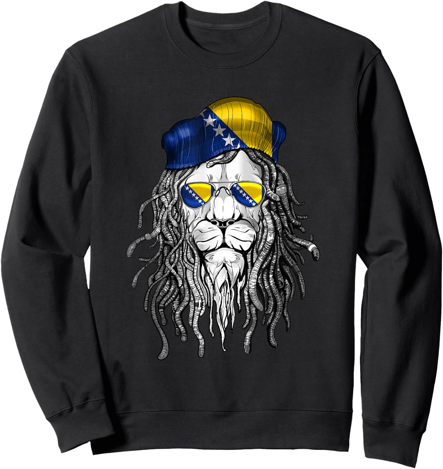 Bosnian and Herzegovinian Flag Biker Bosnia Herzegovina Sweatshirt - Sweatshirt | Black