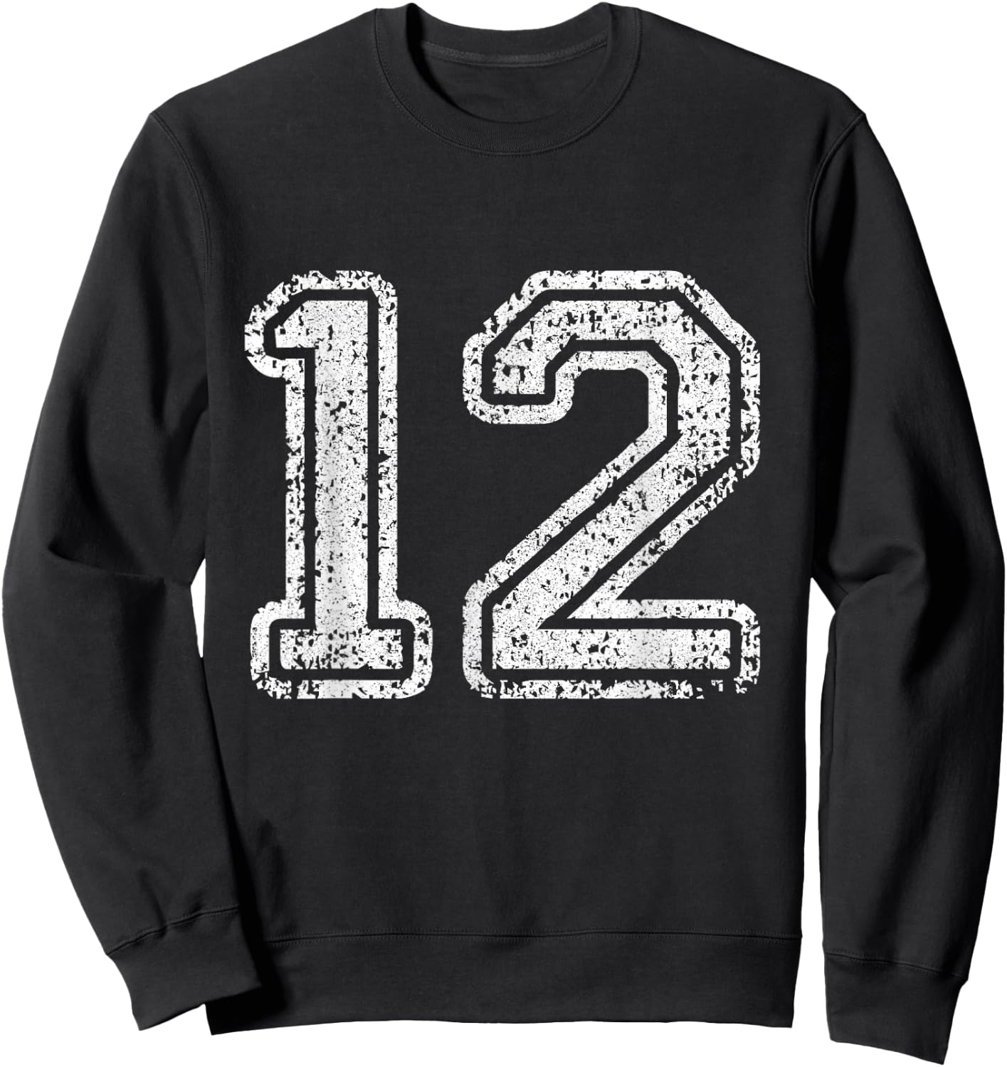 Jersey Number 12 Twelve Football Number Sport Gift Sweatshirt - Sweatshirt | Black