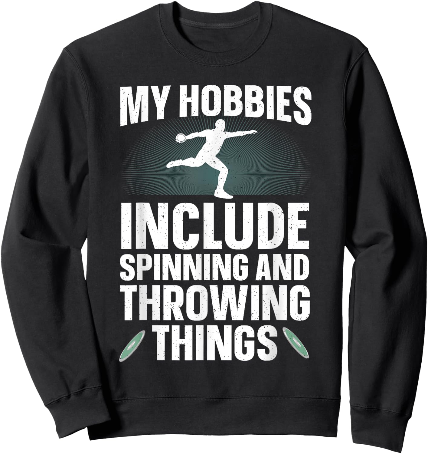 Discus Throwing Art Women Athletics Discus Thrower Sweatshirt - Sweatshirt | Black