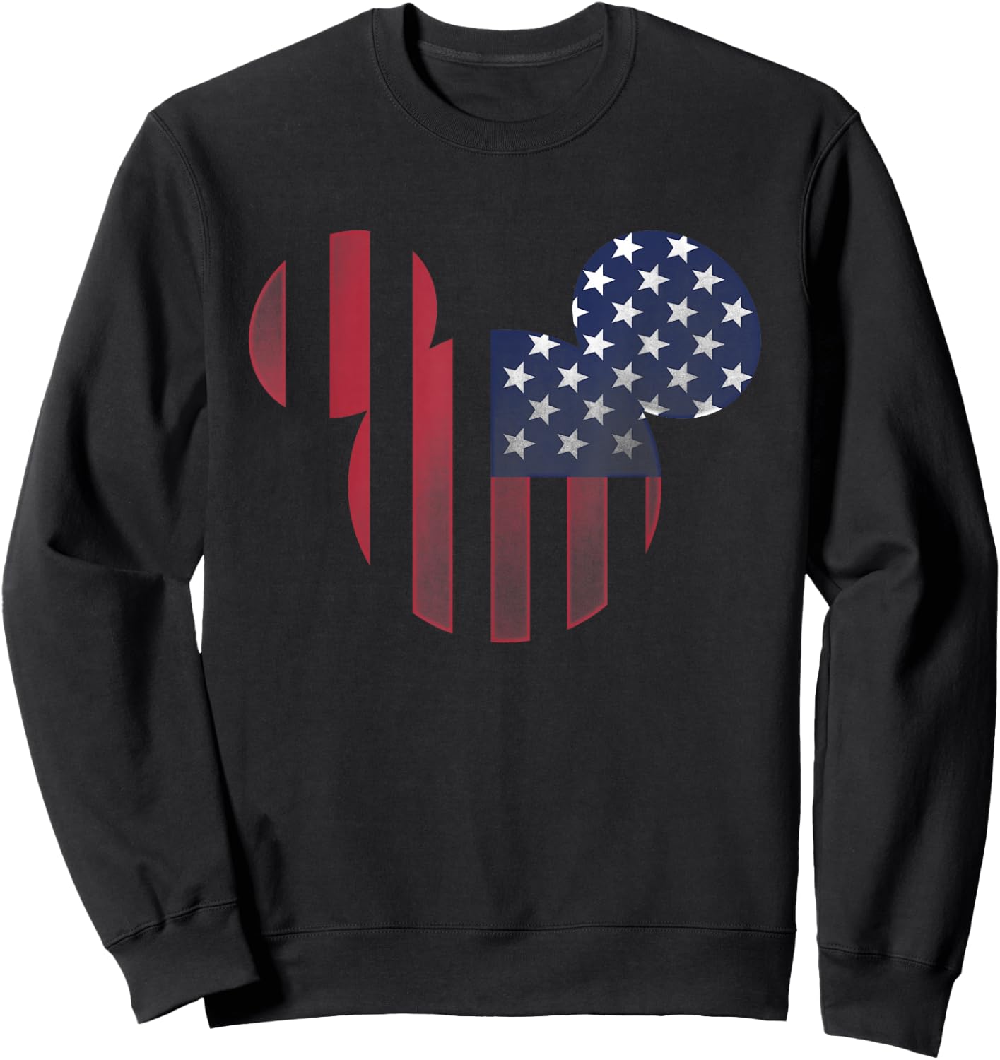 Disney Mickey Mouse Americana Ears Shape Sweatshirt - Sweatshirt | Black