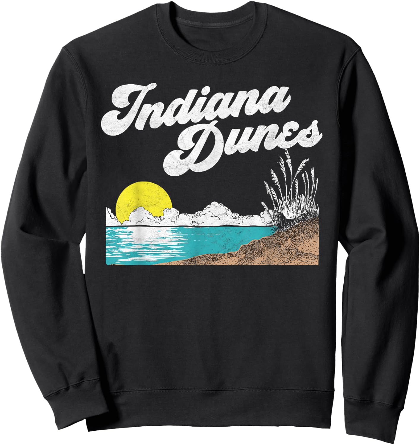 Indiana Dunes National Park Retro Vintage 80's Sweatshirt - Sweatshirt | Black