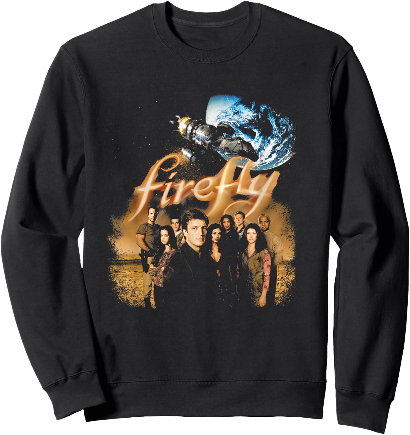 Firefly Iconic Group Shot Retro Vintage Big Chest Poster Sweatshirt - Sweatshirt | Black
