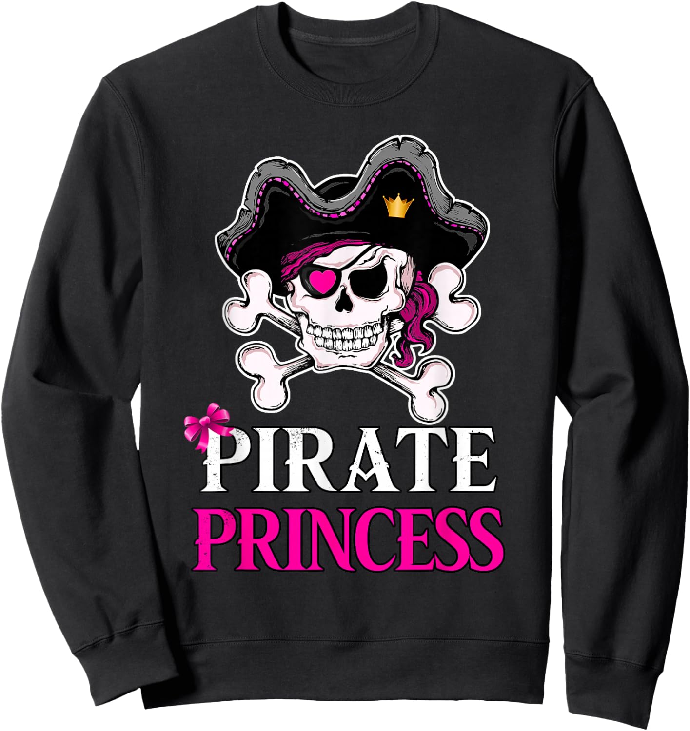 Pirate Princess Crossbones Jolly Roger Flag Pirate Sweatshirt - Sweatshirt | Black