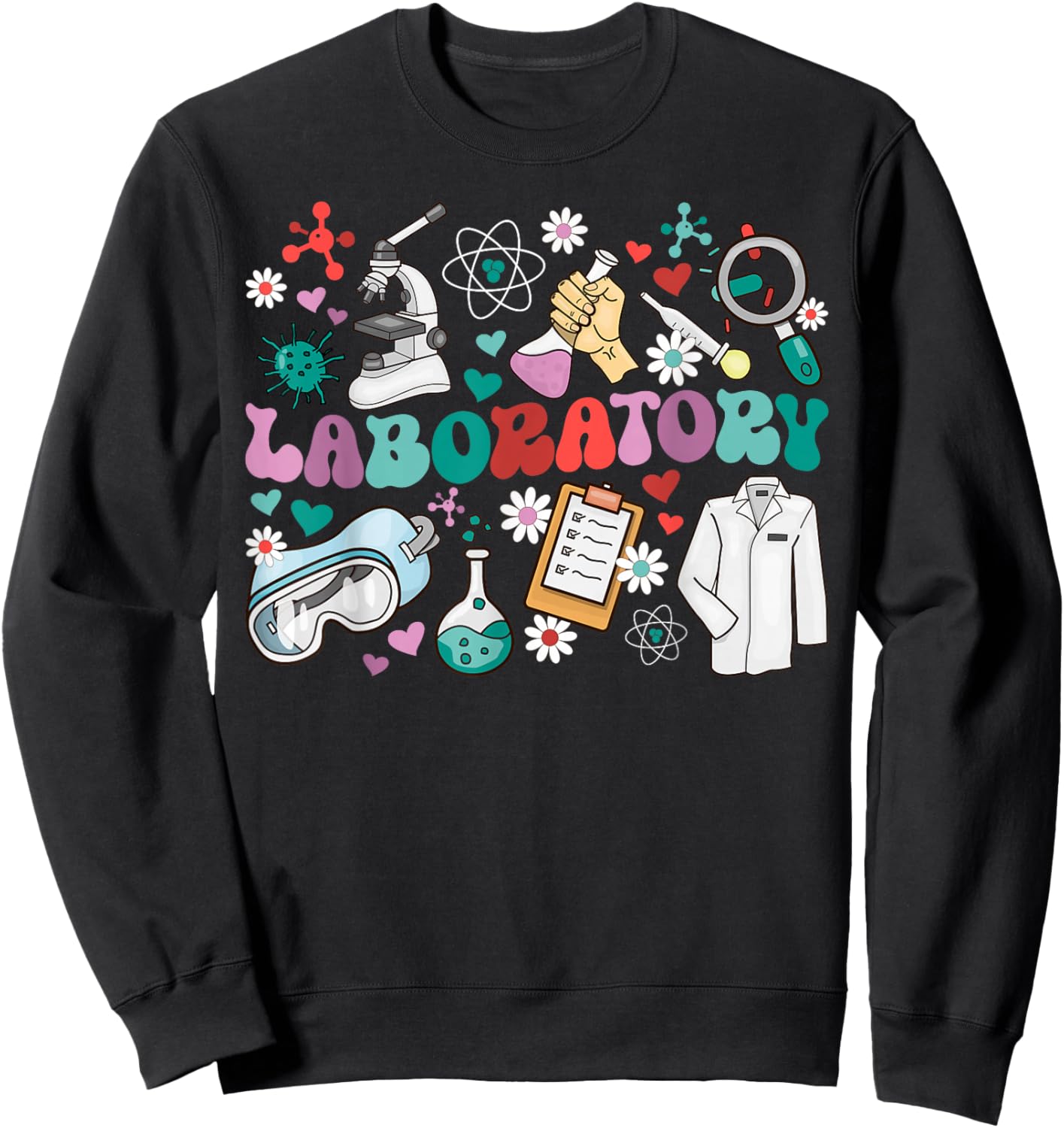 Laboratory Groovy Lab Technologist Laboratory Technician Sweatshirt - Sweatshirt | Black
