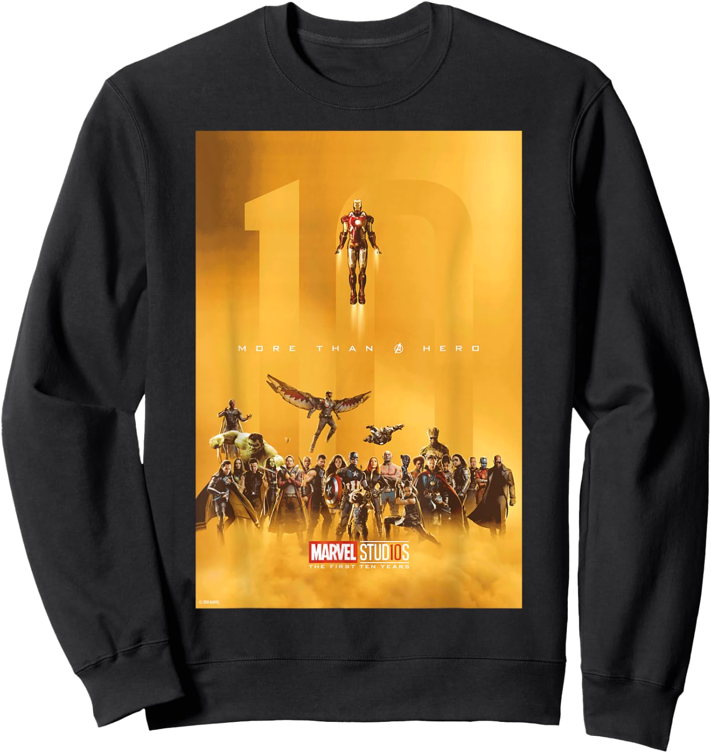 Marvel Studios 10 Years of Heroes Poster Graphic Sweatshirt - Sweatshirt | Black