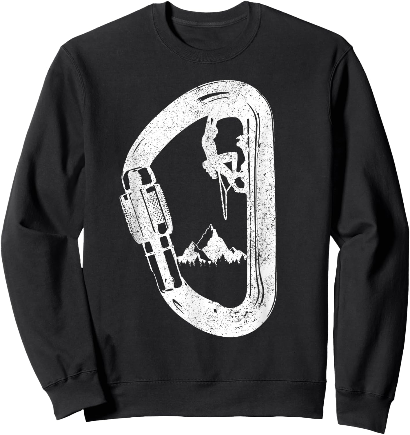 Rock Climbing Carabiner Mountaineering Climber Sweatshirt - Sweatshirt | Black