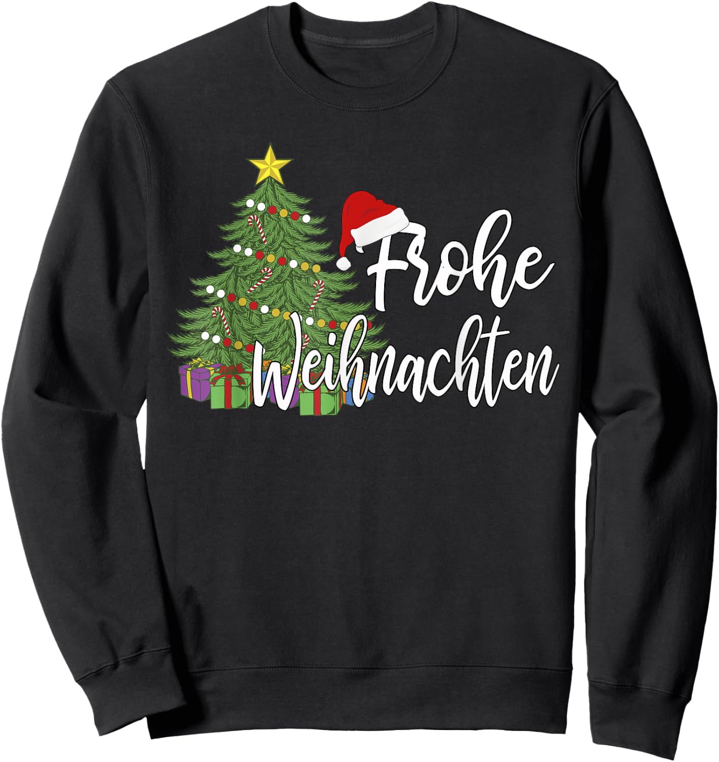 German Matching Present Merry Christmas Frohe Weihnachten Sweatshirt - Sweatshirt | Black