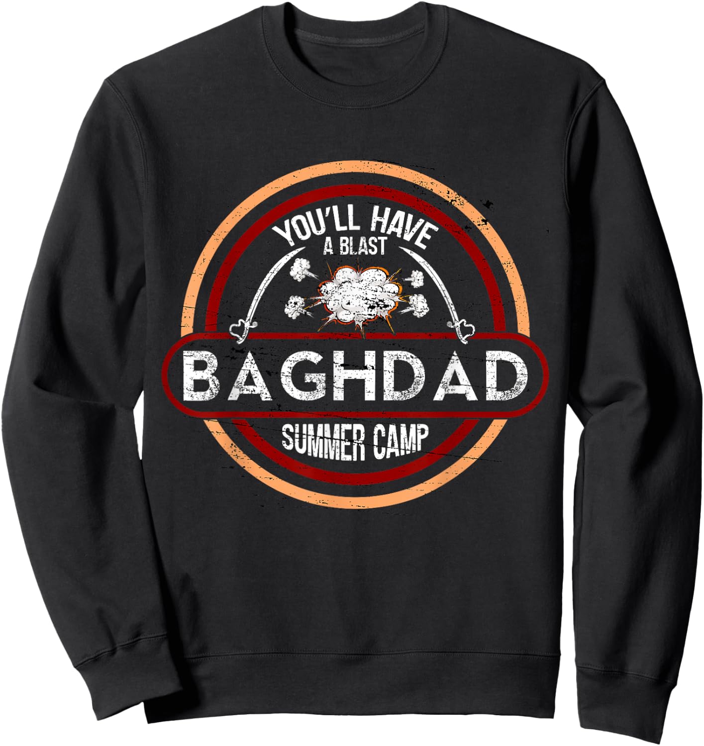 Baghdad Summer Camp | Iraq War Veteran Military Sweatshirt - Sweatshirt | Black