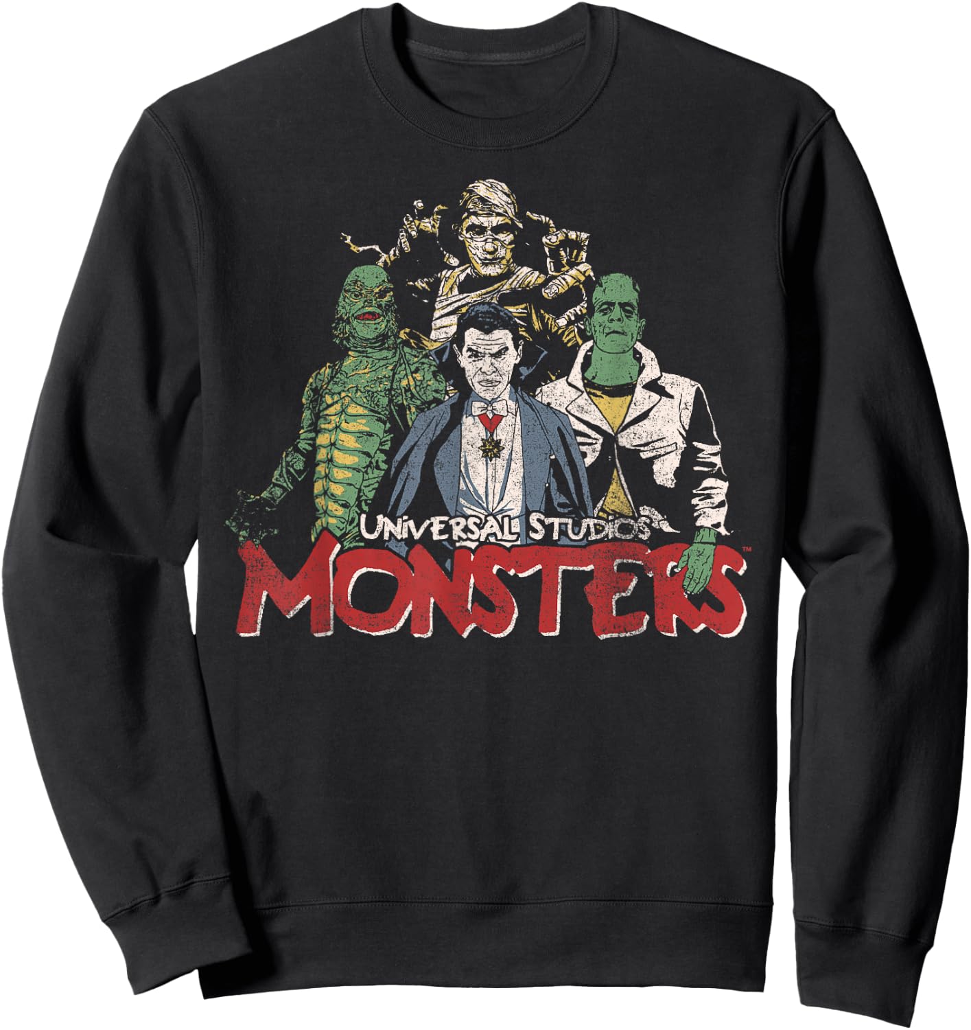 Universal Monsters Vintage Group Shot Sweatshirt - Sweatshirt | Black