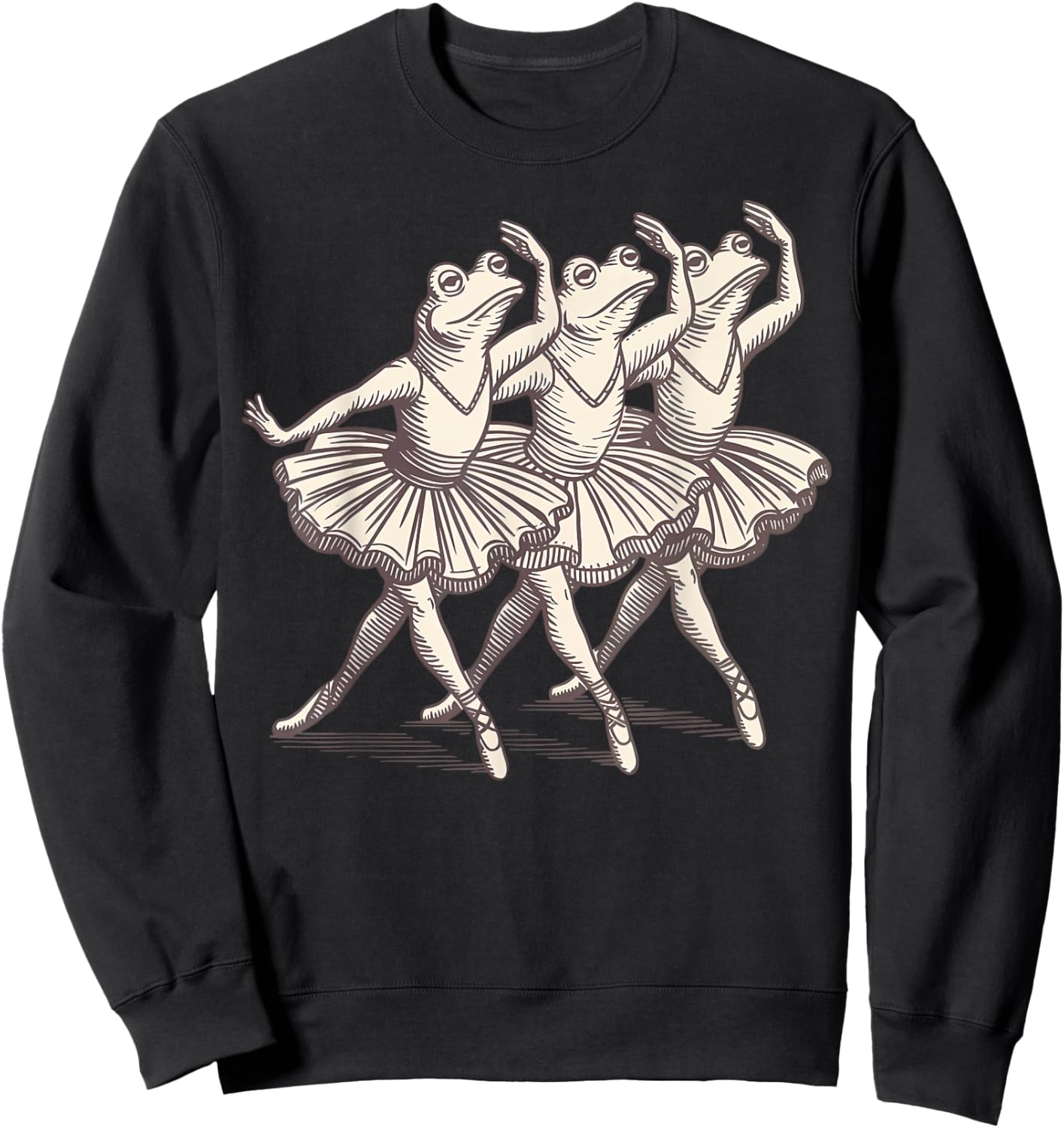 Retro Frogs Ballet Dancer Dance Women Girls Ballerina Frog Sweatshirt - Sweatshirt | Black