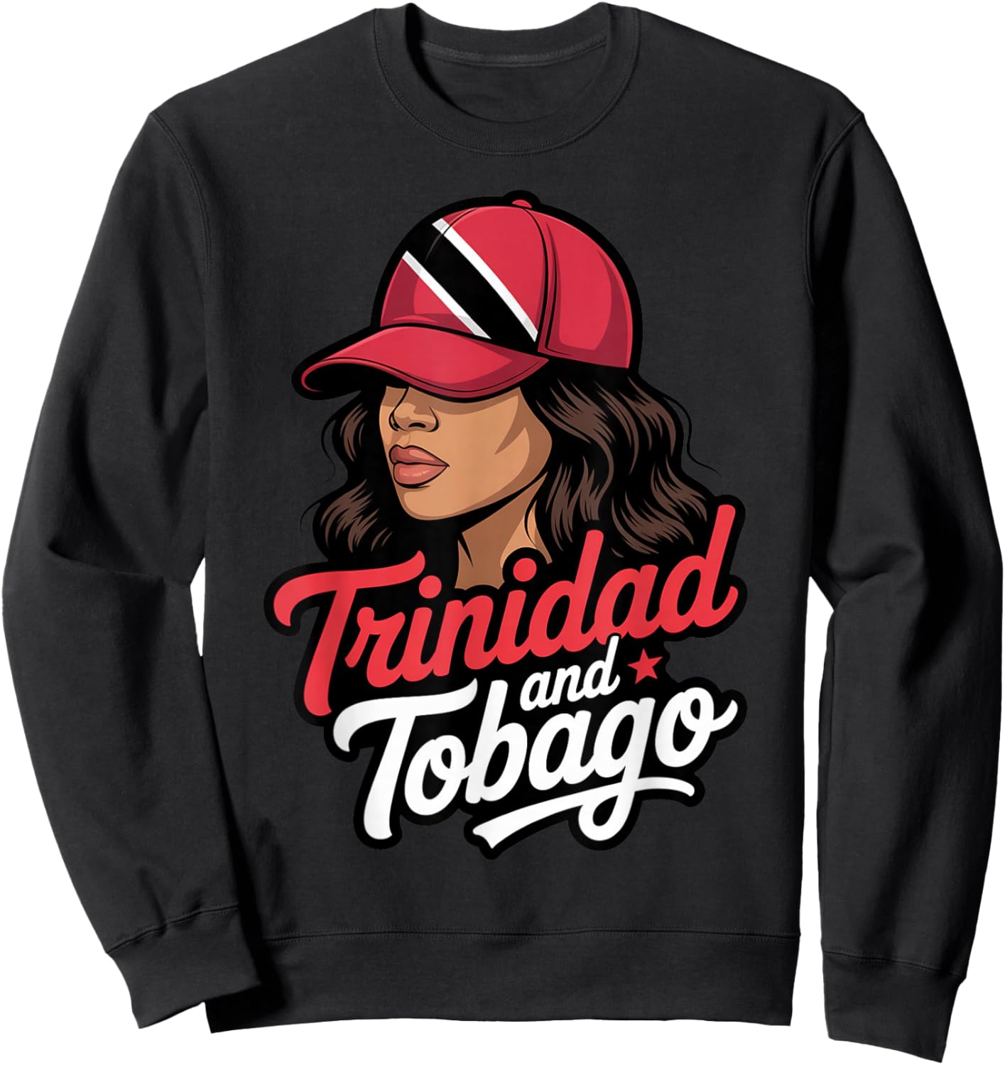 Women Trinidad and Tobago Flag Roots Girl Trinidadian Sweatshirt - Sweatshirt | Black