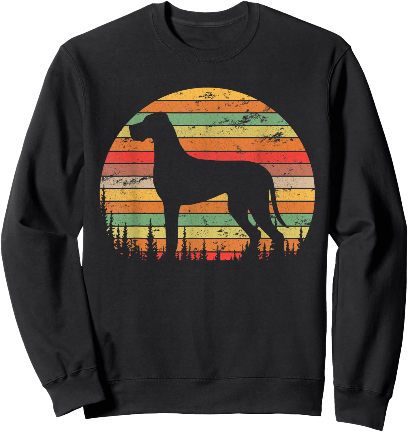 Vintage Retro Shirt Great Dane Dog Women Kid Sweatshirt - Sweatshirt | Black