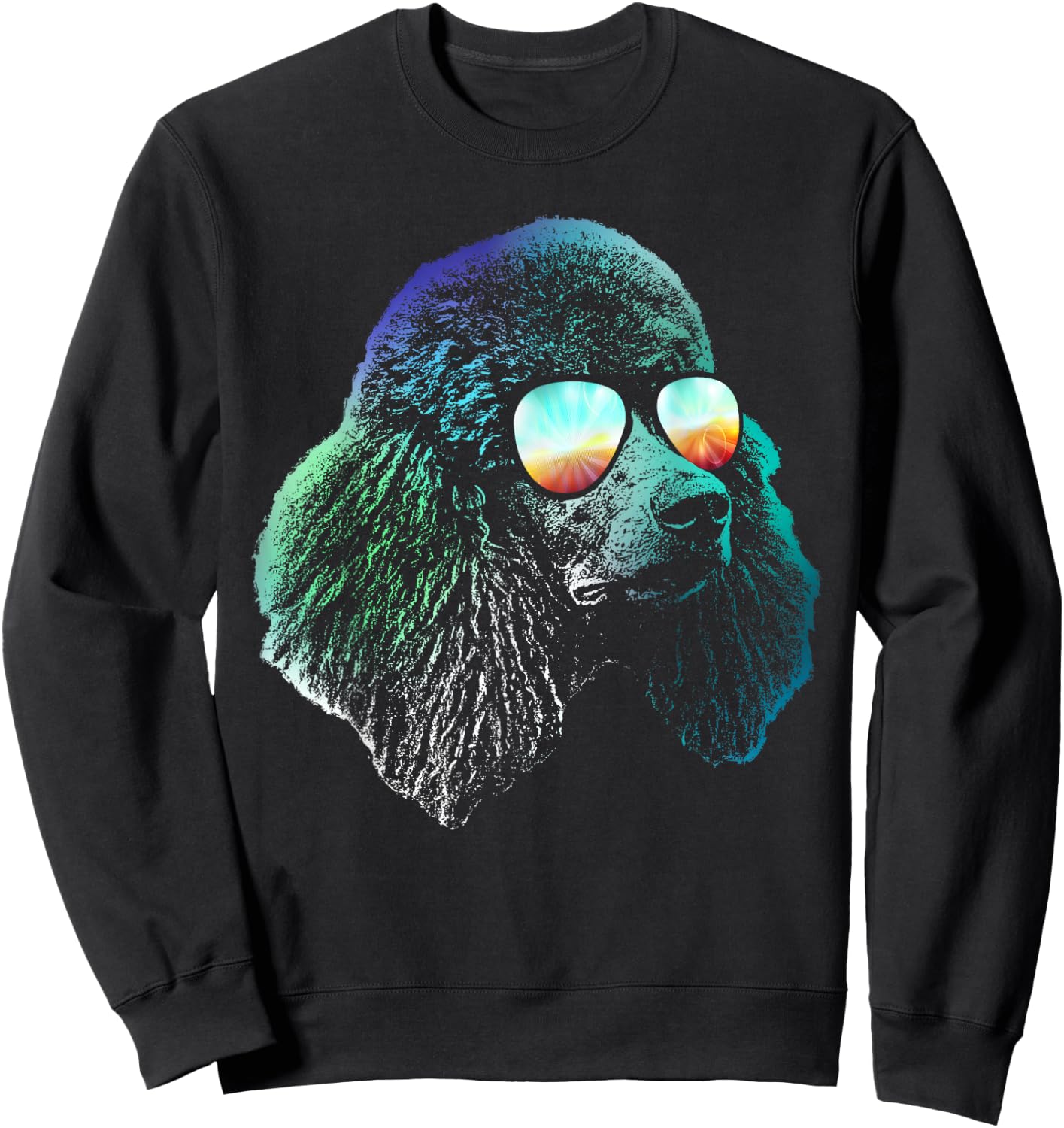 Disco Groovy Poodle Dog Gift Sweatshirt - Sweatshirt | Black