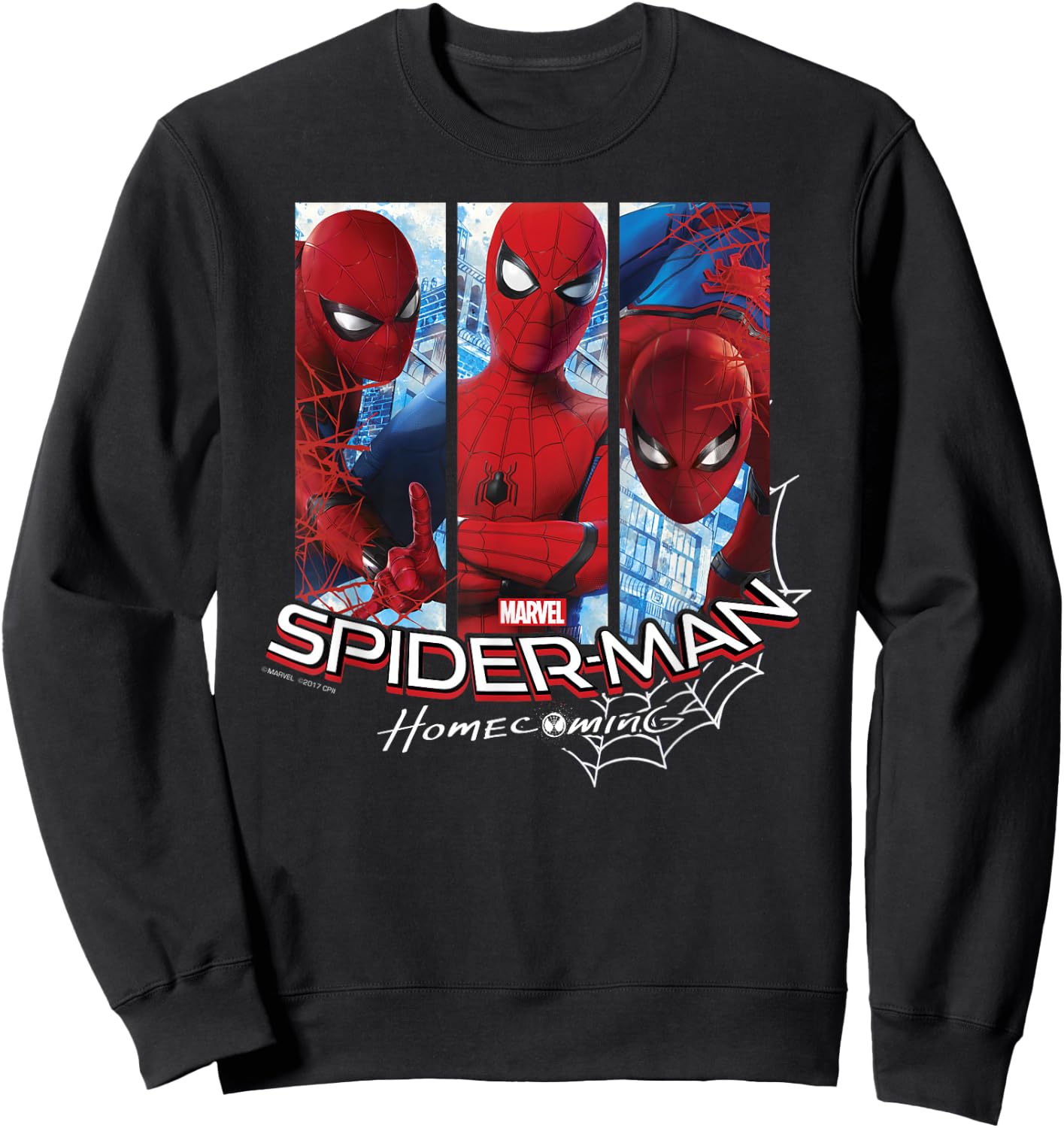 Marvel Spider-Man Homecoming Three Panel Pose Sweatshirt - Sweatshirt | Black