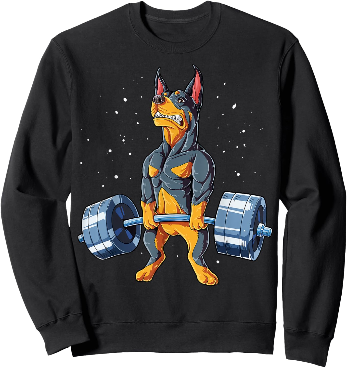 Doberman Weightlifting Funny Deadlift Men Fitness Gym Gifts Sweatshirt - Sweatshirt | Black