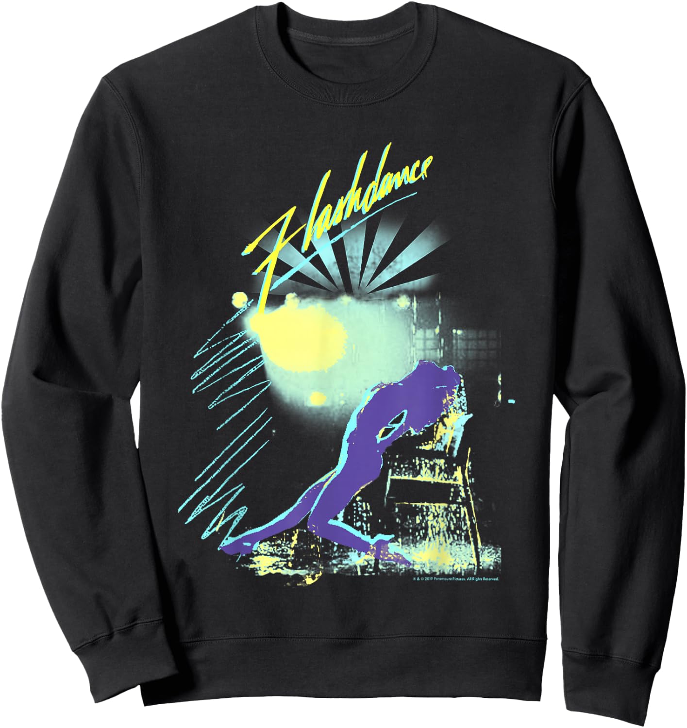 Flashdance Water Drop Silhouette Sweatshirt - Sweatshirt | Black