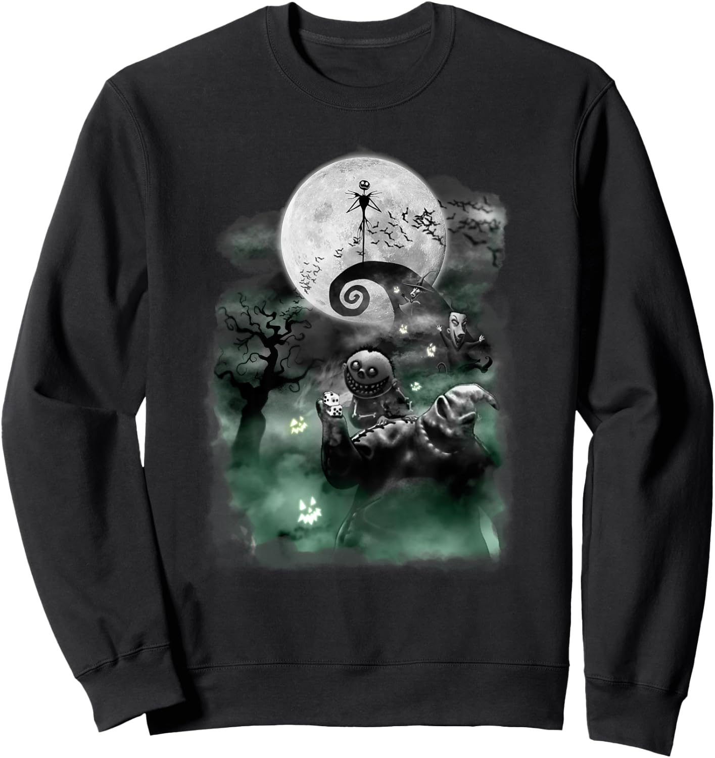 Disney - The Nightmare Before Christmas Haunted Scene Sweatshirt - Sweatshirt | Black