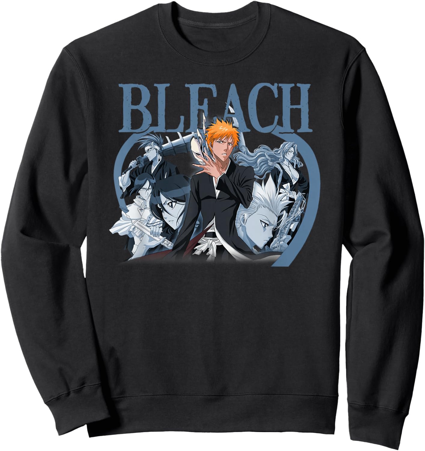 Bleach Ichigo with Blue Toned Group Color Anime Sweatshirt - Sweatshirt | Black